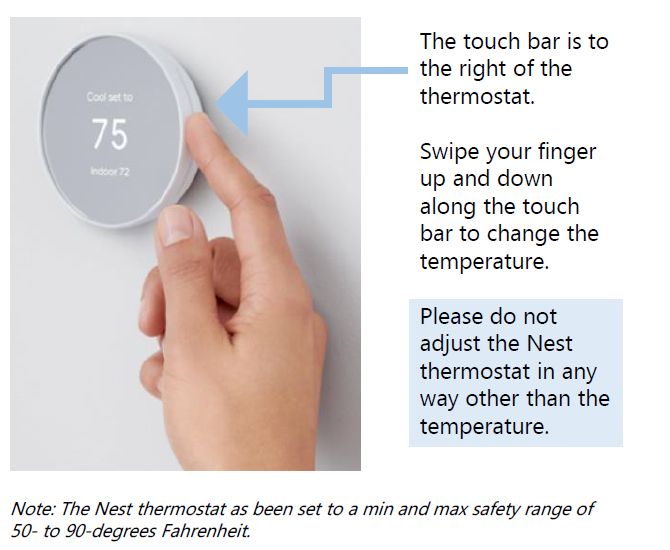 Nest thermostat touch bar